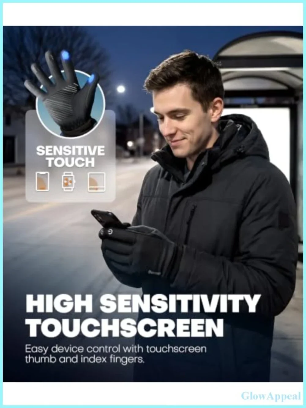 3M Thinsulate Insulation Touchscreen Winter Gloves for Cold Weather -